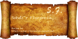 Sohár Florencia névjegykártya